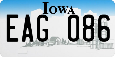 IA license plate EAG086