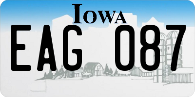 IA license plate EAG087