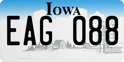 IA license plate EAG088