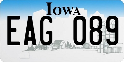 IA license plate EAG089