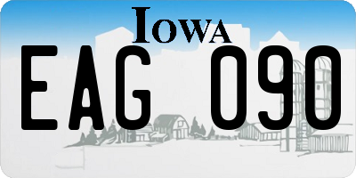 IA license plate EAG090