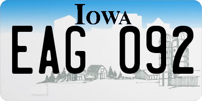 IA license plate EAG092