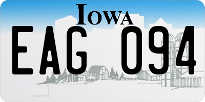 IA license plate EAG094