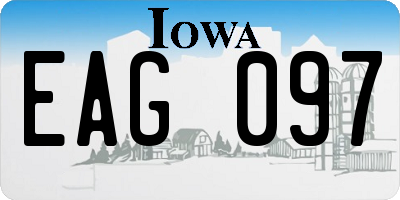 IA license plate EAG097