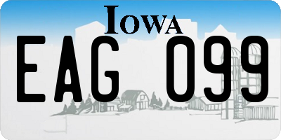 IA license plate EAG099