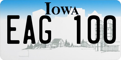 IA license plate EAG100