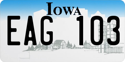 IA license plate EAG103