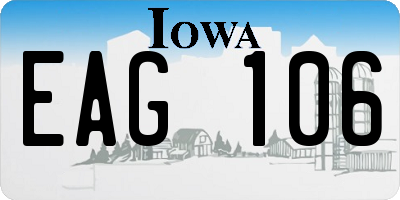 IA license plate EAG106