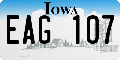 IA license plate EAG107