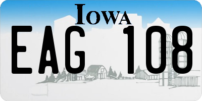 IA license plate EAG108