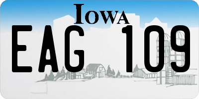 IA license plate EAG109