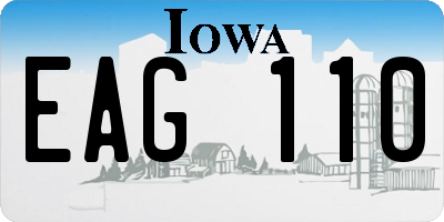 IA license plate EAG110