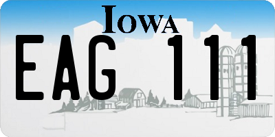 IA license plate EAG111