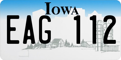 IA license plate EAG112