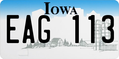 IA license plate EAG113