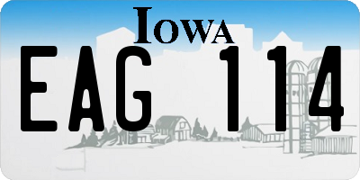 IA license plate EAG114