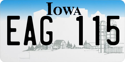 IA license plate EAG115