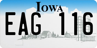 IA license plate EAG116