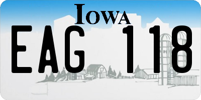 IA license plate EAG118