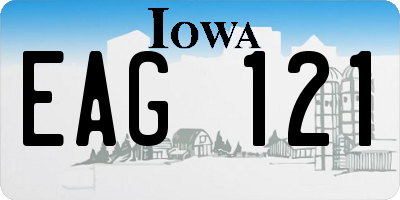 IA license plate EAG121