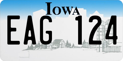 IA license plate EAG124