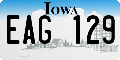 IA license plate EAG129