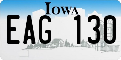 IA license plate EAG130