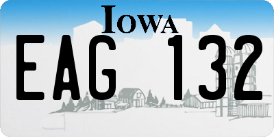 IA license plate EAG132