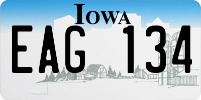 IA license plate EAG134