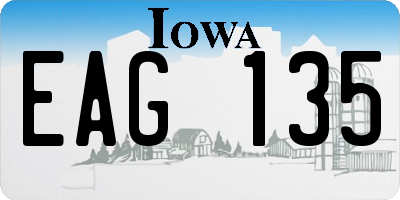 IA license plate EAG135