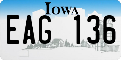 IA license plate EAG136