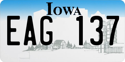 IA license plate EAG137