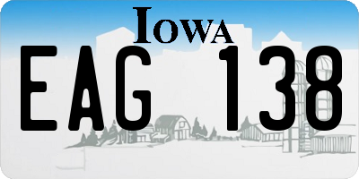 IA license plate EAG138