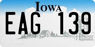 IA license plate EAG139