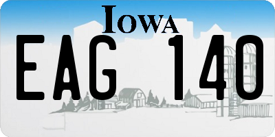 IA license plate EAG140