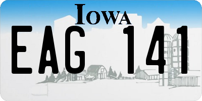 IA license plate EAG141