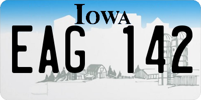 IA license plate EAG142