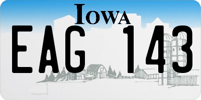 IA license plate EAG143