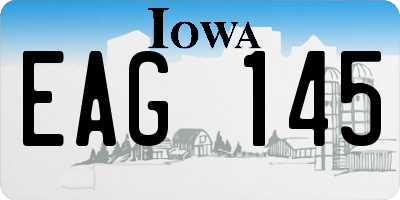 IA license plate EAG145