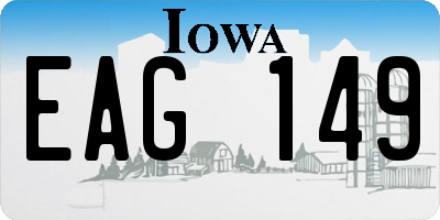 IA license plate EAG149