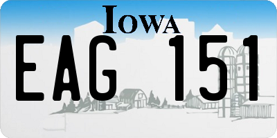 IA license plate EAG151