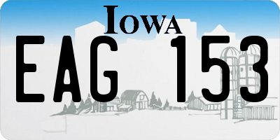 IA license plate EAG153