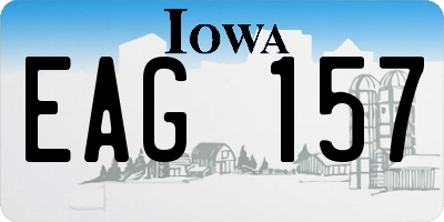 IA license plate EAG157