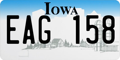 IA license plate EAG158