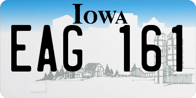 IA license plate EAG161