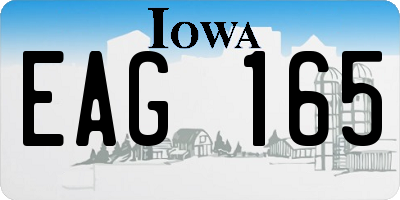 IA license plate EAG165