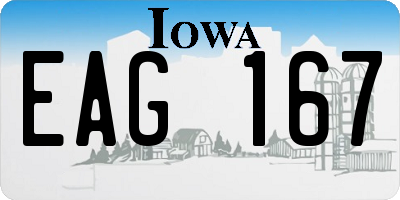 IA license plate EAG167