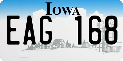 IA license plate EAG168