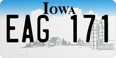 IA license plate EAG171