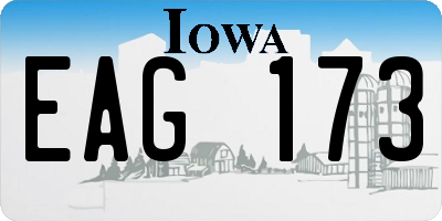 IA license plate EAG173